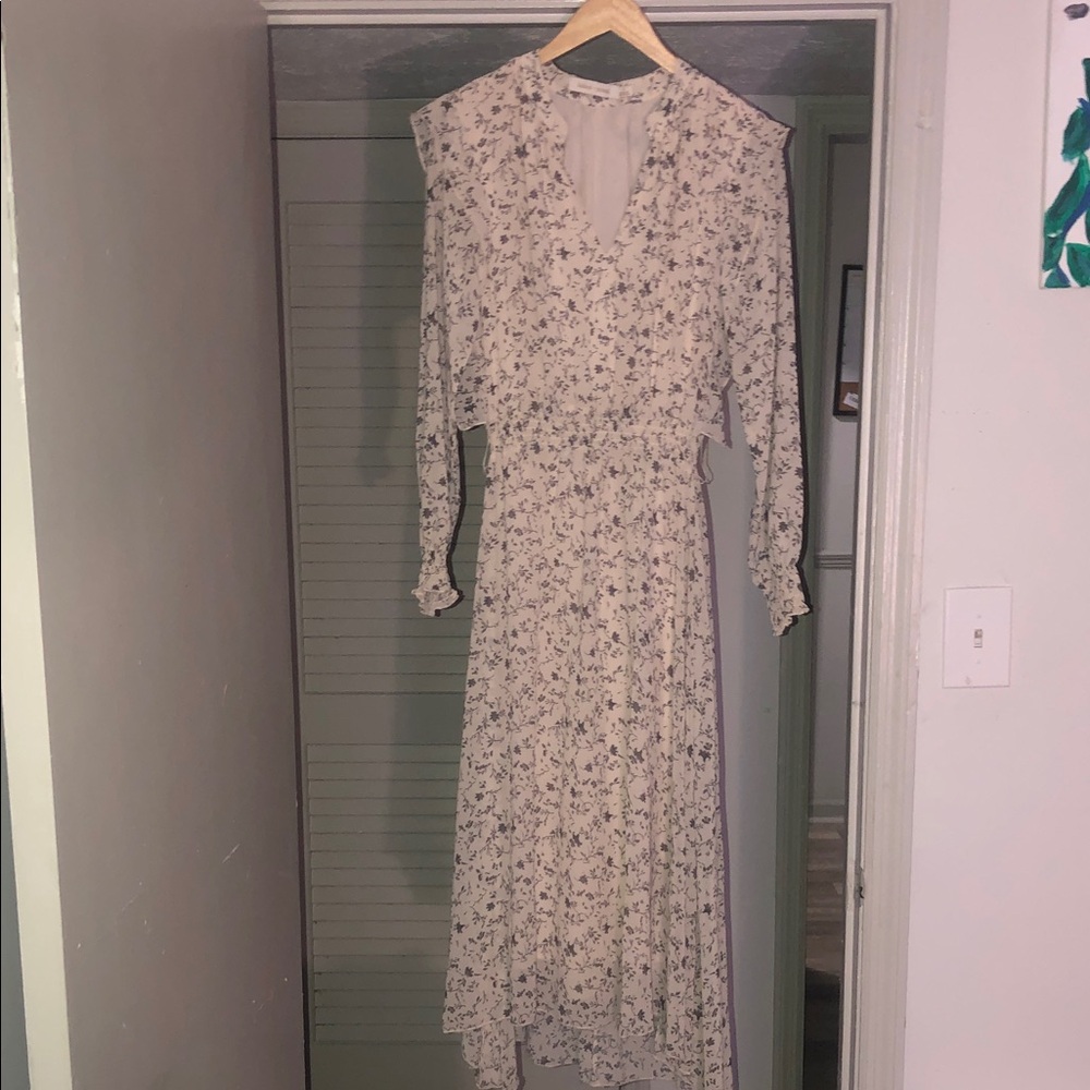 Bishop + Young long Sleeve Floral Asymmetrical Dress